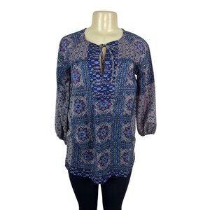 Stradivorius Womens Long Sleeve Bohemian Top Blouse Multicolor Size  S- NEW